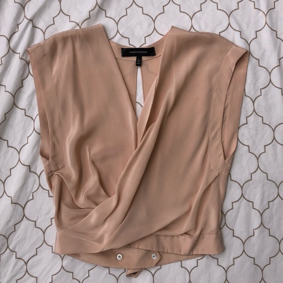 Robert Rodriguez Tops - Robert Rodriguez Silk Wrap Crop